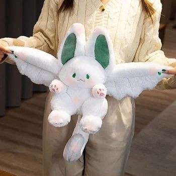 35X50CM Yarasa Tavşan peluş oyuncak Holding Uyku Bebek Bebek Kız doğum günü hediyesi Yatıştırıcı Yastık Uçan Beyaz çocuk Oyuncakları Hediyeler